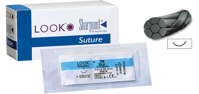 (image for) Look - Black Silk - Surgical Suture - Non-Absorbable